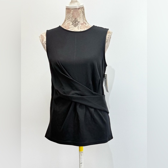 NORDSTROM RACK Black Asymmetrical twist front sleeveless Top size S - Picture 6 of 13